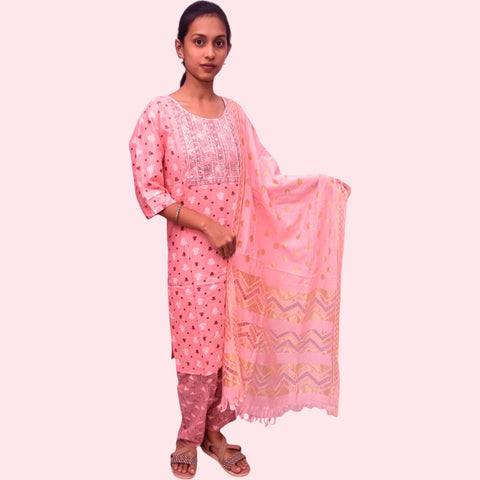 Cotton Salwar Pant Dupatta Set