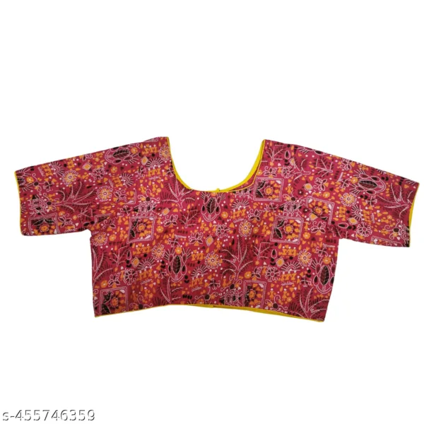 Cotton Daily Wear Red Printed Blouse - Image 3